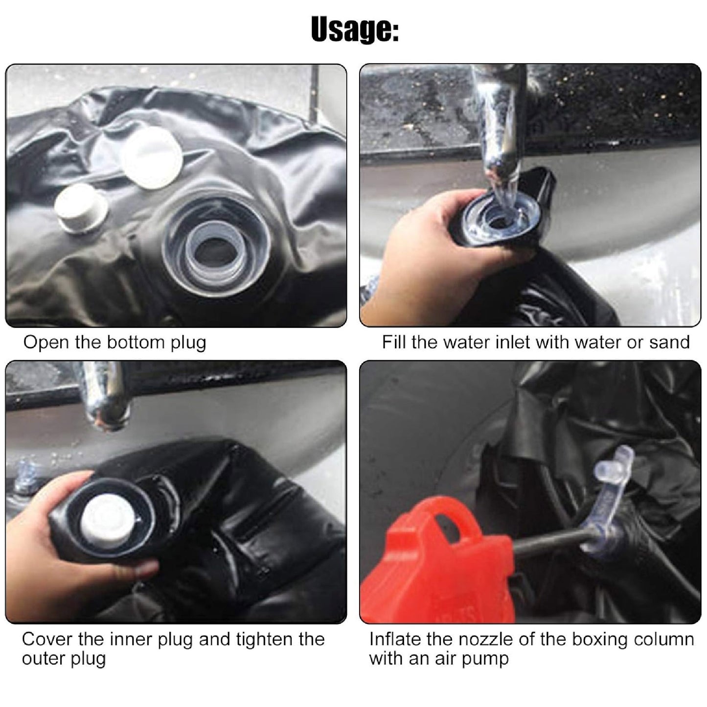 Saco Boxeo Inflable Fitness Con Guantes