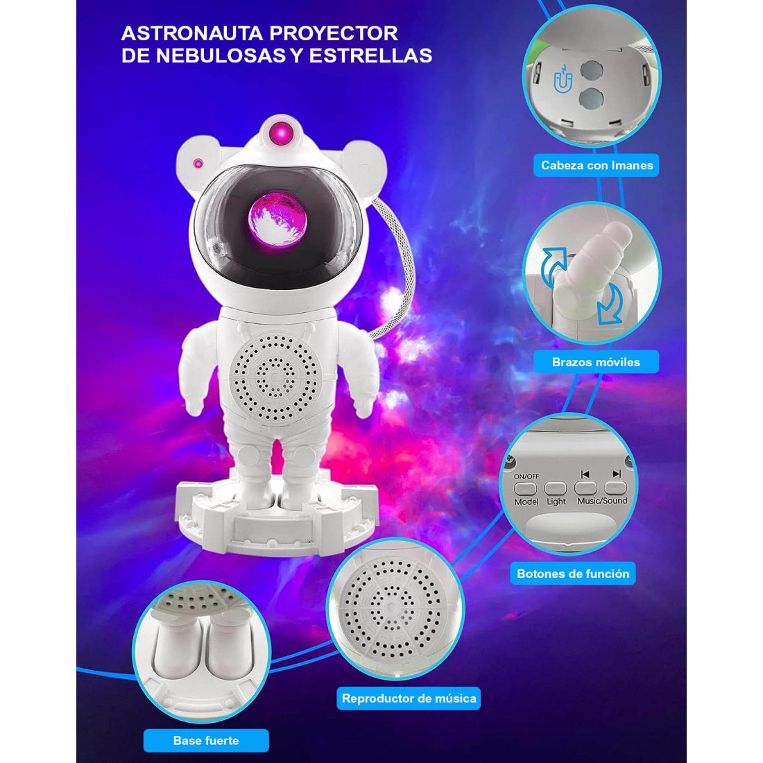 PROYECTOR ASTRONAUTA CON PARLANTE