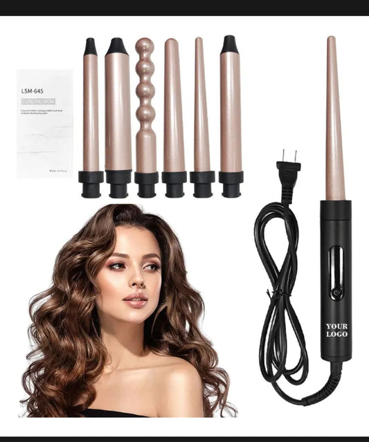 Pinza Rizador 6 En 1 Para Cabello Profesional