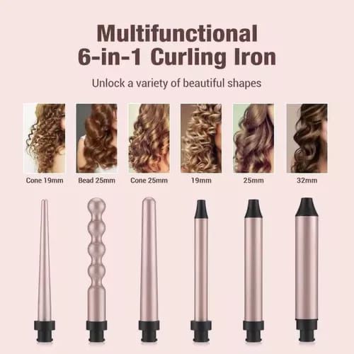 Pinza Rizador 6 En 1 Para Cabello Profesional
